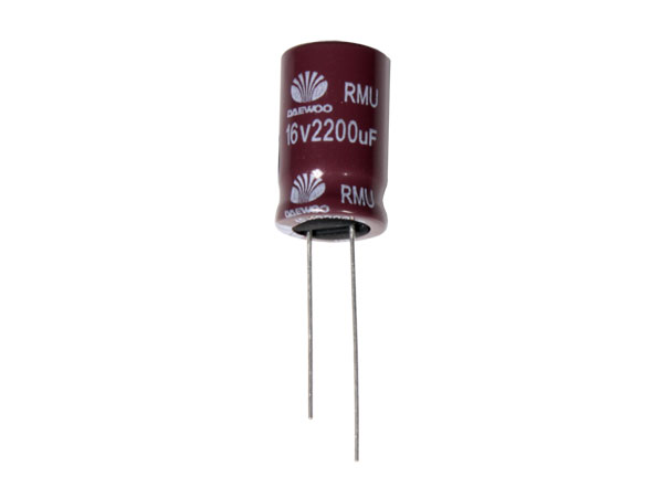 Condensador Electrolítico Radial 2200 µF - 16 V - 105°C