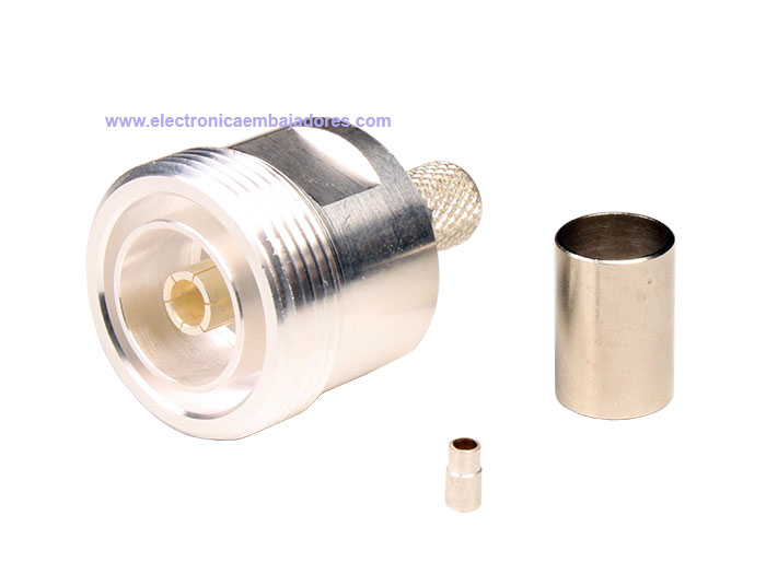 7/16 DIN Female Straight Cable-Mount Connector - RG214 Cable