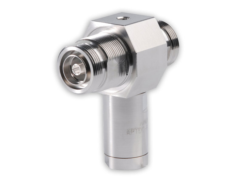 Commscope Arrestor Plus® - Parasurtenseur pour bande LTE ¼ d'onde 698-2 170 MHz - en forme de T avec interfaces femelles DIN - APTDC-BDFDF-DB