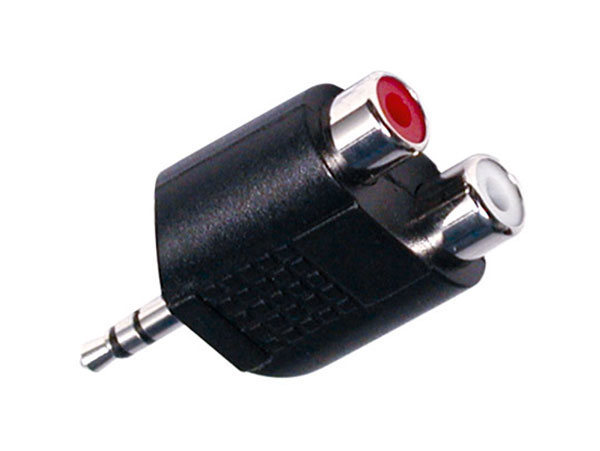 3.5 Mono Jack Male to 2 Female RCA Adapter