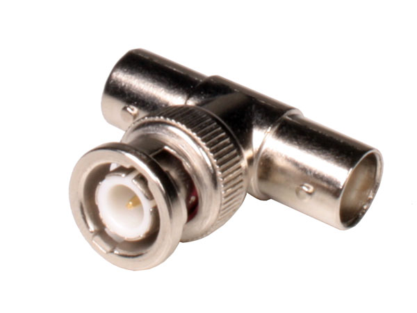 Adaptador BNC Macho - 2 BNC Fêmea