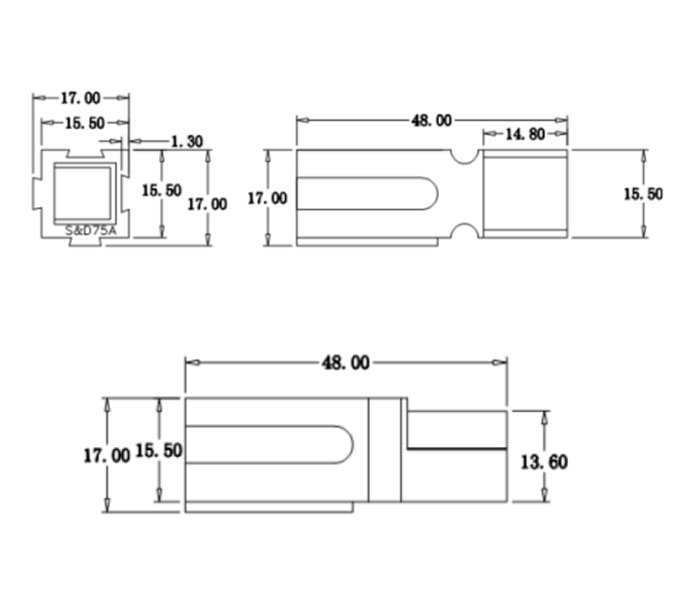 Connecteur de Type Anderson® Powerpole® PP75 - Noir - AWG6