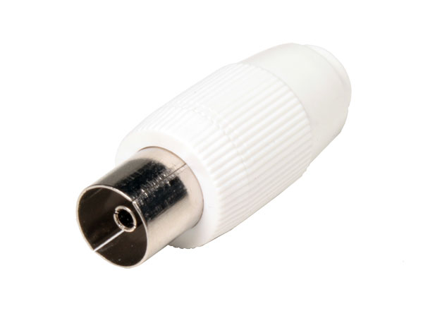 Fiche Antenne TV par Câble à 75 Ohms Plastique 9,5 mm Femelle