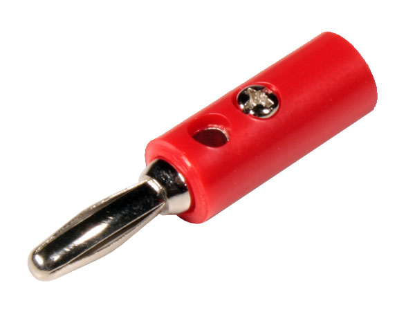 Fiche Banane Mâle de 4 mm - Rouge