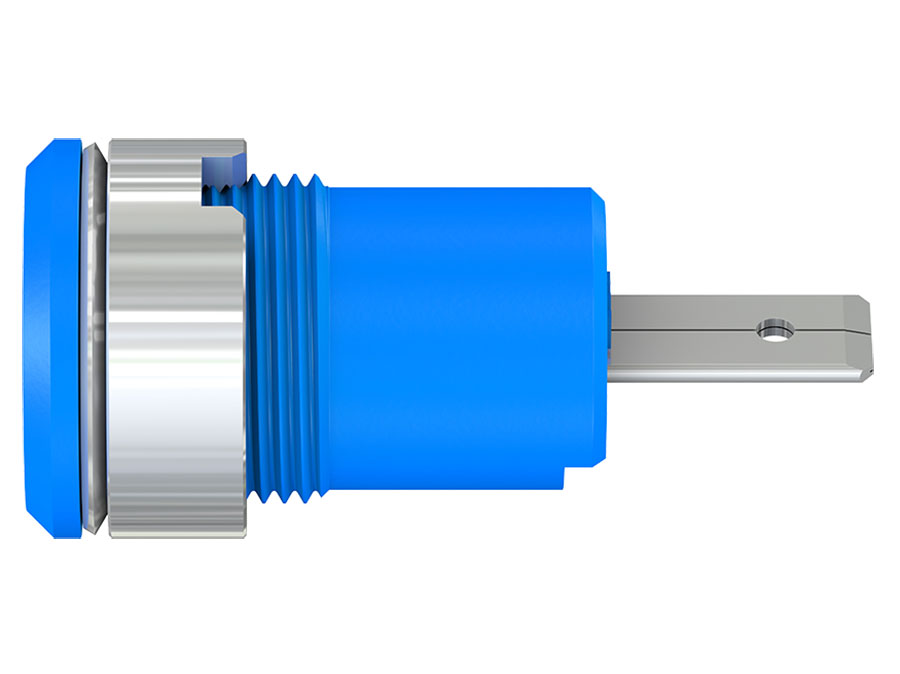 Stäubli SLB4-F/A - Fiche Banane Chassis Femelle 4 mm Sécurité Bleu - 23.3070-23