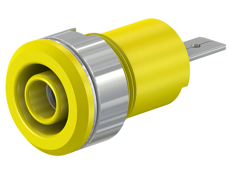 Stäubli SLB4-F/A - 4 mm Safety Socket - Yellow - 23.3070-24