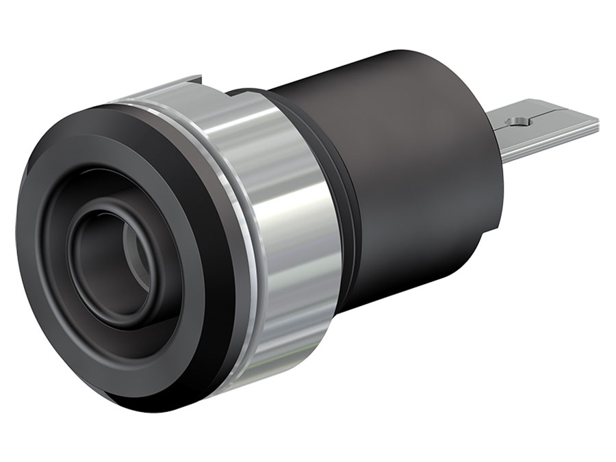 Stäubli SLB4-F/A - Hembrilla 4 mm Seguridad - Negra - 23.3070-21