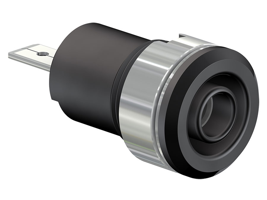 Stäubli SLB4-F/A - Fiche Banane Chassis Femelle 4 mm Sécurité Noire - 23.3070-21