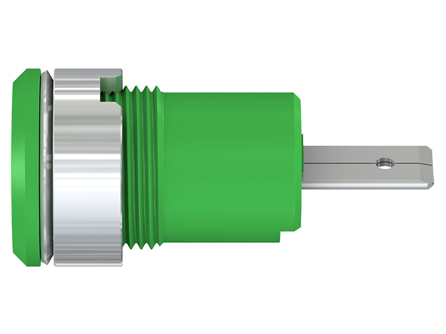 Stäubli SLB4-F/A - 4 mm Safety Socket - Green - 23.3070-25