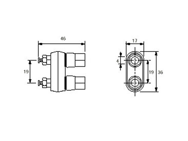 Fiche Banane Chassis Femelle 4 mm Double Rouge et Noire - BR402RN