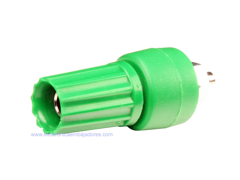 4 mm Panel-Mount Socket - Green - 60V 10A - Ø15X36
