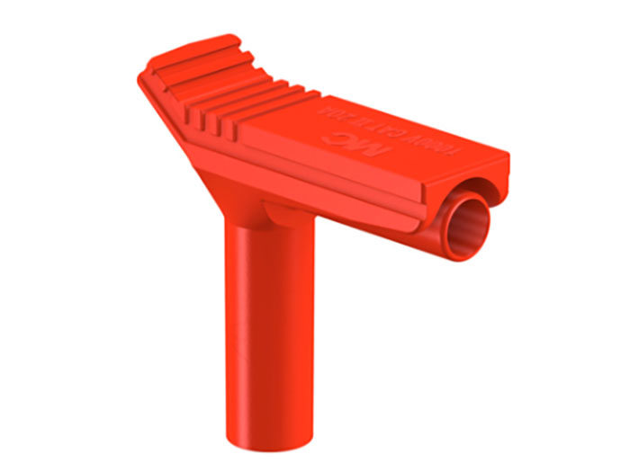 Stäubli XWA-4/19 - Adaptador Acodado Banana 4 mm - Rojo - 66.9694-22