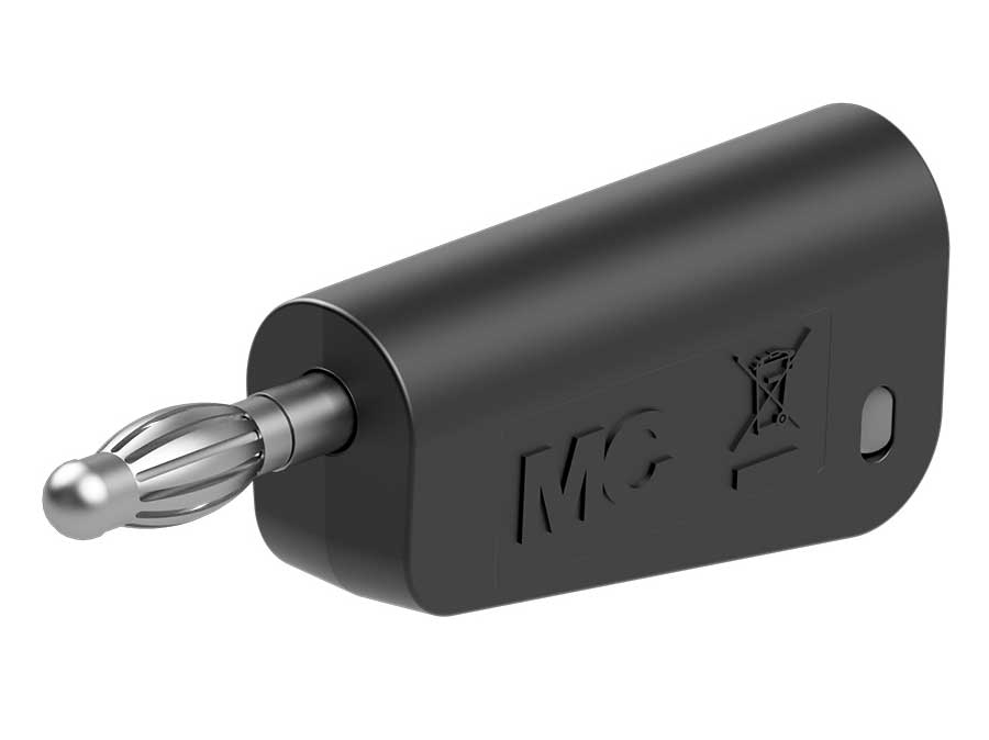 Stäubli LM-4N-30 - Fiche Banane Empilable 4mm - Câble 1.0mm² - Noir - 64.1040-21