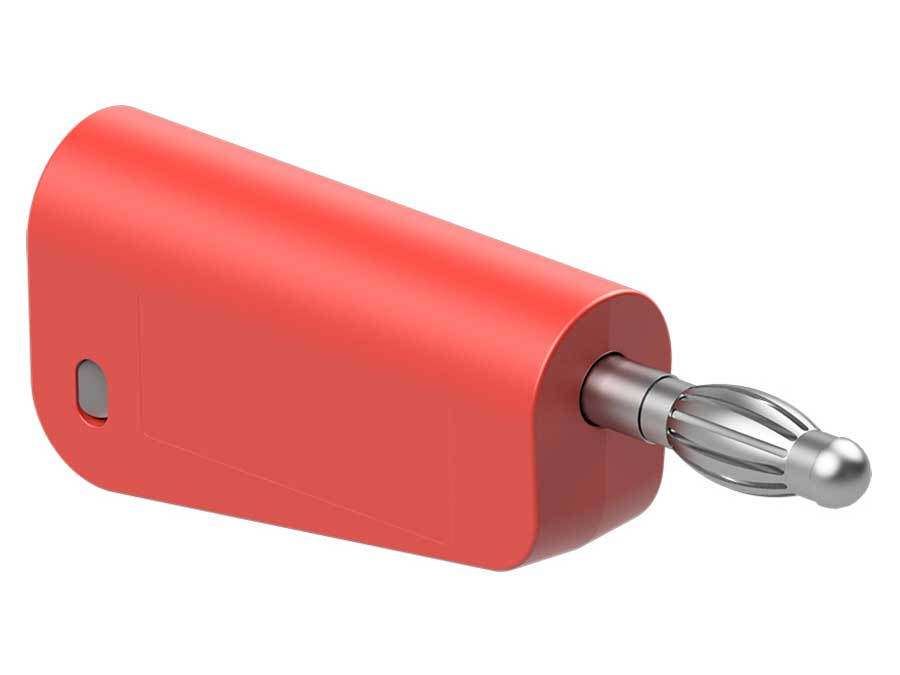 Stäubli LM-4N-30 - 4mm Stackable Banana Plug - 1,0mm² Cable - Red - 64.1040-22