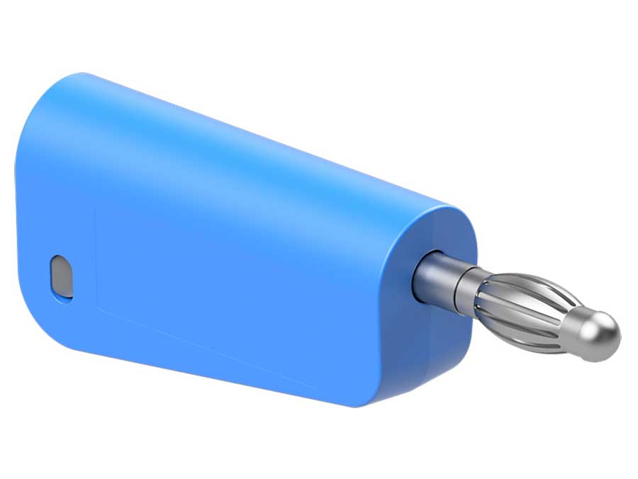 Stäubli LM-4N-30 - 4mm Stackable Banana Plug - 1,0 mm² Cable - Blue - 64.1040-23