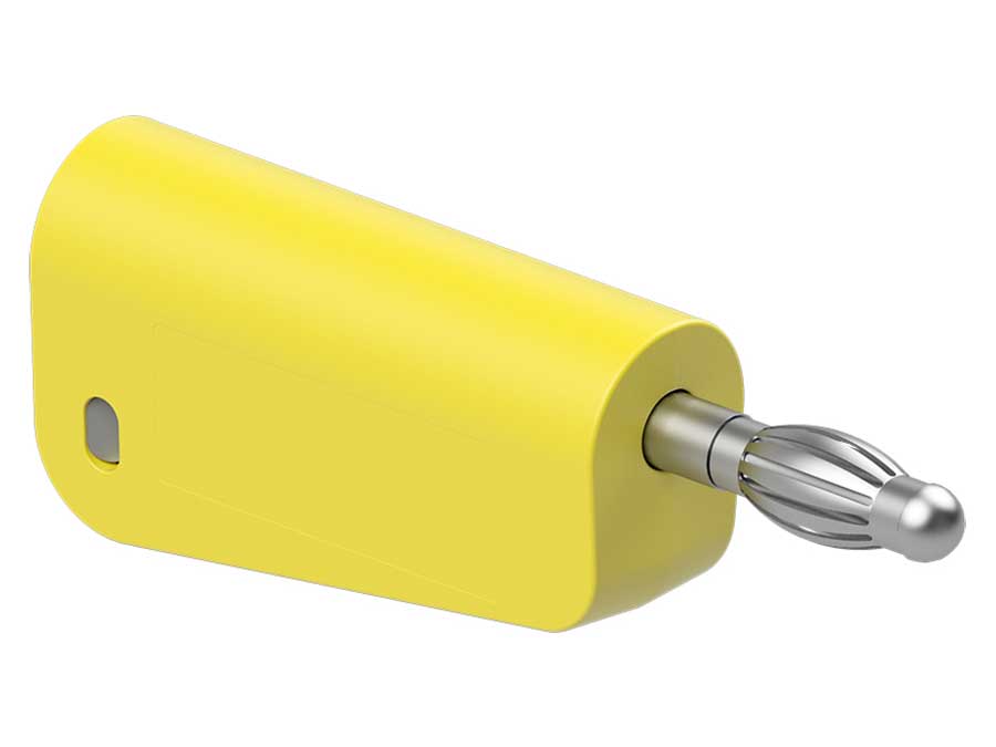 Stäubli LM-4N-30 - 4mm Stackable Banana Plug - 1,0mm² Cable - Yellow - 64.1040-24