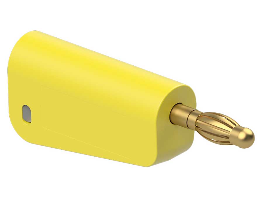Stäubli LM-4A-30 - 4mm Stackable Banana Plug - 1.0mm² Cable - Yellow - 64.1041-24