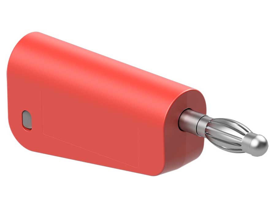 Stäubli LM-4N-39 - Banana Macho Apilable de 4mm - Cable 2.5 mm² - Rojo - 64.1044-22