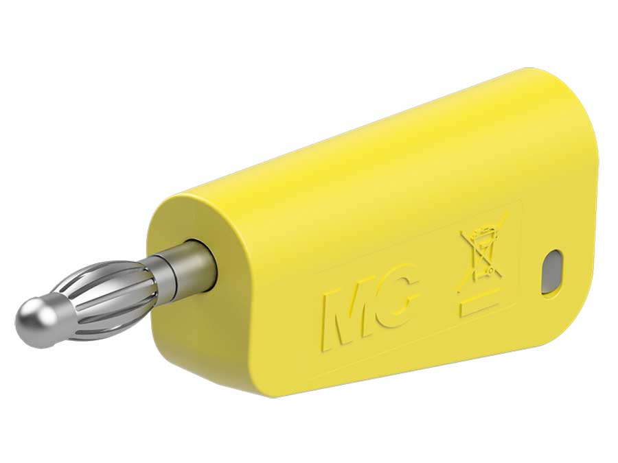 Stäubli LM-4N-39 - Banana Macho Apilable de 4mm - Cable 2,5 mm² - Amarillo - 64.1044-24