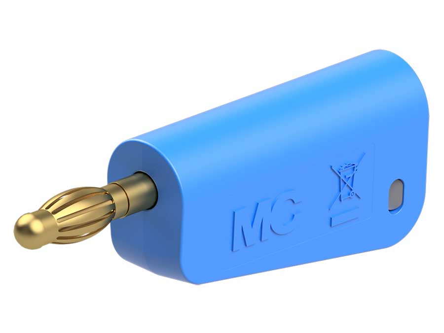 Stäubli LM-4A-39 - Fiche Banane Empilable 4mm - Câble 2,5 mm² - Bleu - 64.1045-23