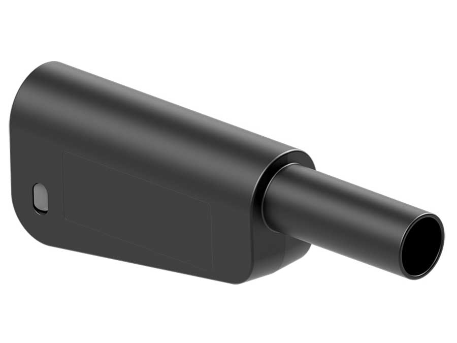 Stäubli SLM-4N-46 - Banana Macho Apilable de 4mm de Seguridad - Cable 2.5 mm² - Negro - 66.2024-21