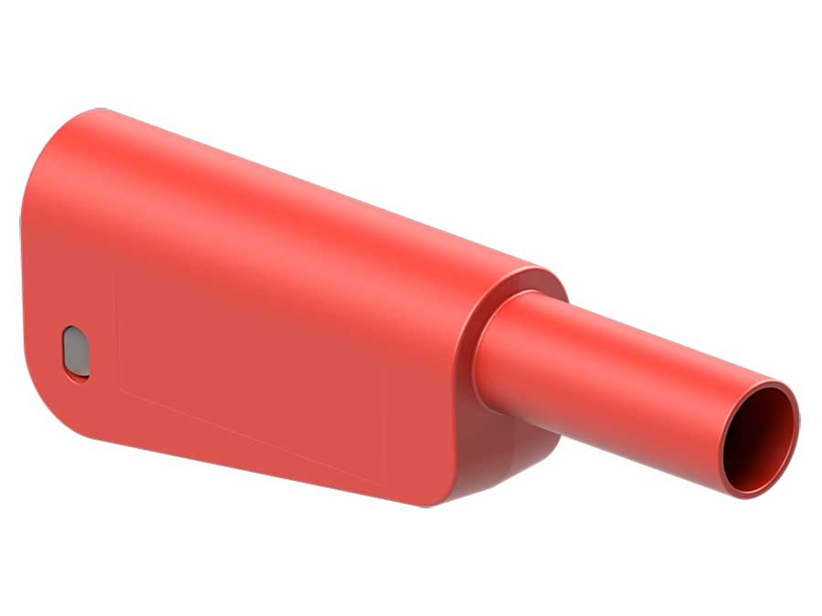 Stäubli SLM-4A-39 - Banana Macho Apilable de 4mm de Seguridad - Cable 1.0 mm² - Rojo - 66.2021-22