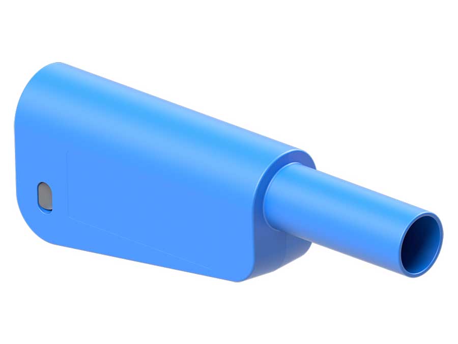 Stäubli SLM-4N-39 - Banana Macho Apilable de 4mm de Seguridad - Cable 1.0 mm² - Azul - 66.2020-23