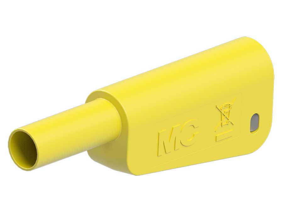 Stäubli SLM-4N-46 - Banana Macho Apilável de 4mm de Seguridad - Cabo 2.5 mm² - Amarelo - 66.2024-24