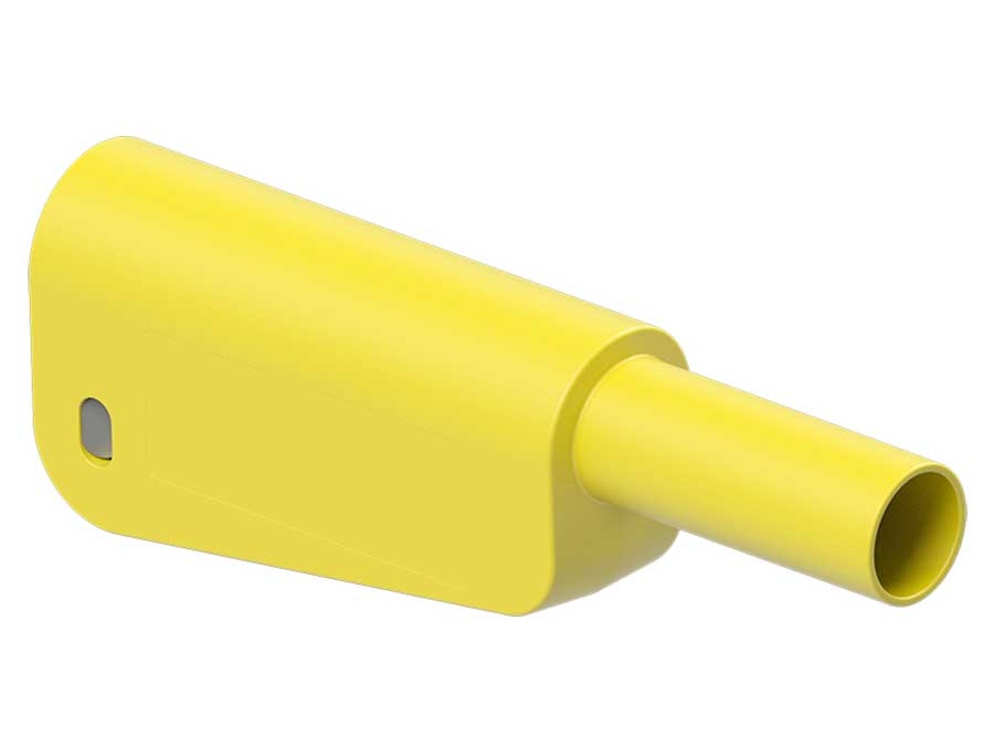 Stäubli SLM-4N-39 - Banana Macho Apilável de 4mm de Seguridad - Cabo 1.0 mm² - Amarelo - 66.2020-24