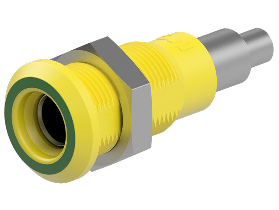 Stäubli LB4H-IE/N - Hembrilla 4 mm - Amarillo y Verde - 64.3042-20