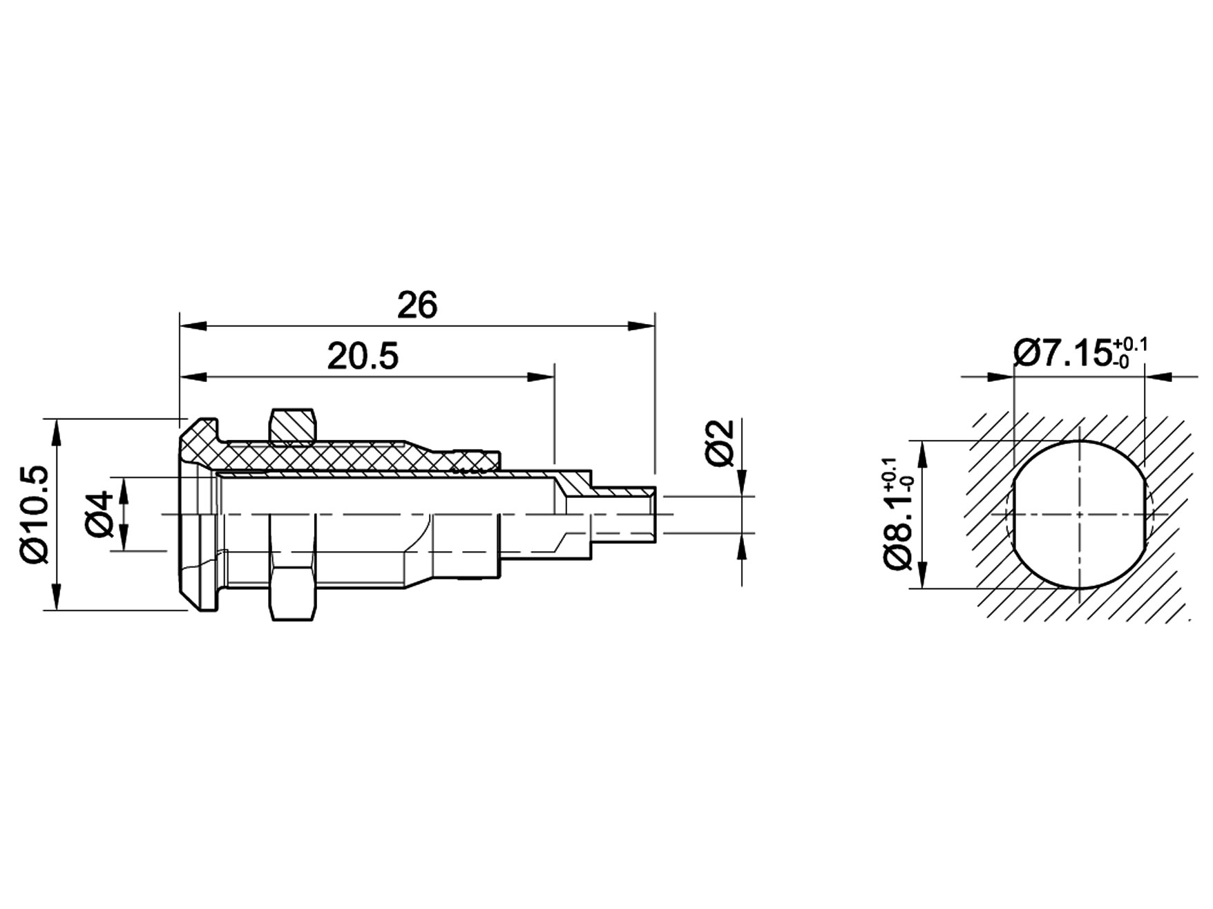 Stäubli LB4H-IE/N - Alvéolo 4 mm - Azul - 64.3042-23