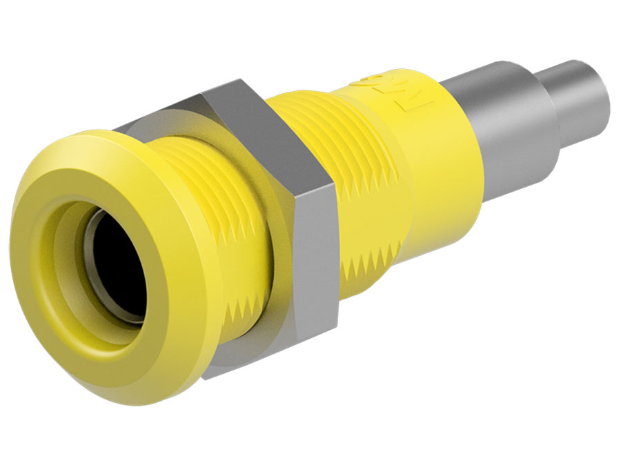 Stäubli LB4H-IE/N - Hembrilla 4 mm - Amarilla - 64.3042-24