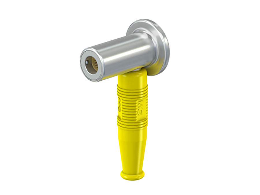 Stäubli POAG-KBT6DIN - Banana Acodada de 6 mm Equipotencial - Uso Médico - 4.0 - 6.0 mm² - 15.0010