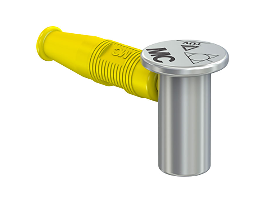 Stäubli POAG-KBT6DIN - 6 mm Elbow Banana Equipotential - Medical Use - Yellow - 4.0 - 6.0 mm² - 15.0010