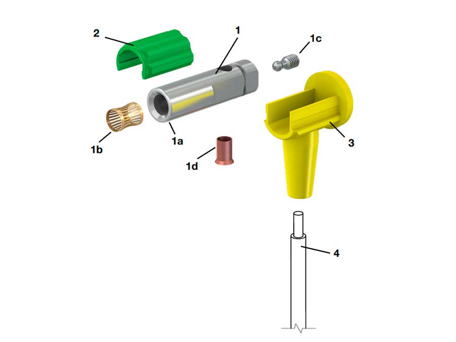 Stäubli POAG-KBT6-EC/6 - Banane Equipotentielle Coude 6 mm - Usage Médical - Jaune / Vert - 6.0 mm² - 55.3225-20