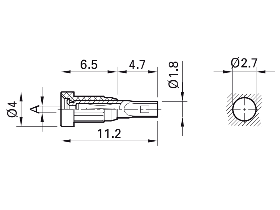 Stäubli EB1 - Soquete Ø1mm - Preto - 23.1010-21