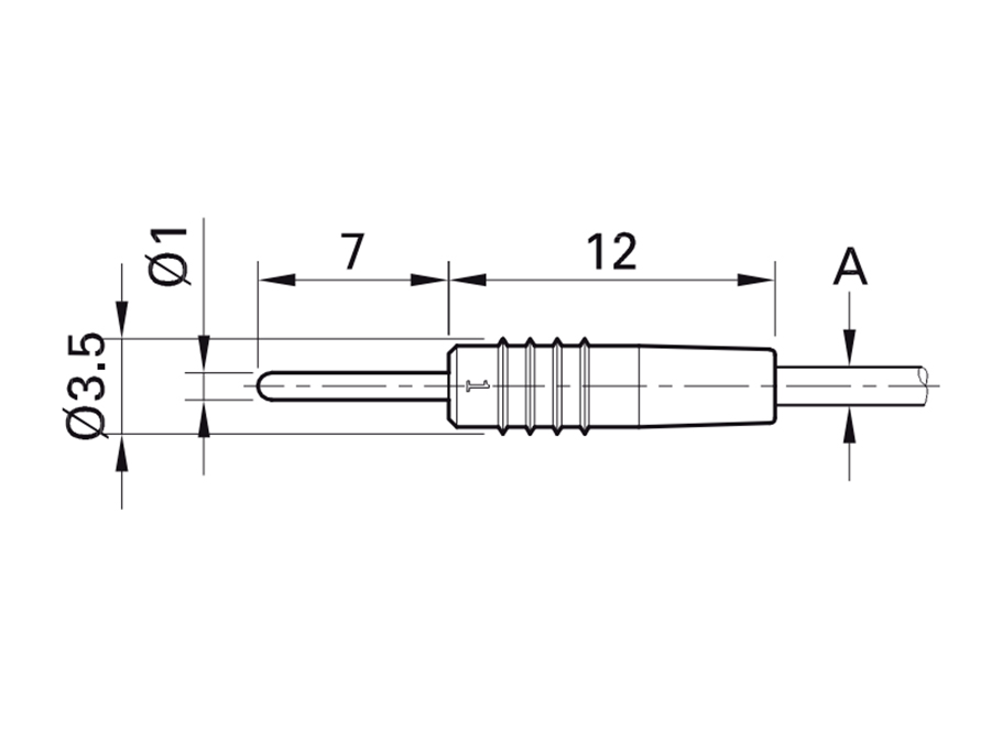 Stäubli SLS1-S - Male banana Ø1MM Black - 22.2602-21
