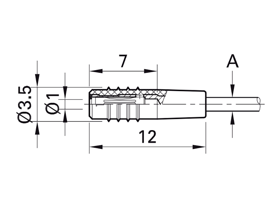 Stäubli SLS1-S - Banana Fêmea Aérea Ø1MM - Vermelho - 22.2603-21