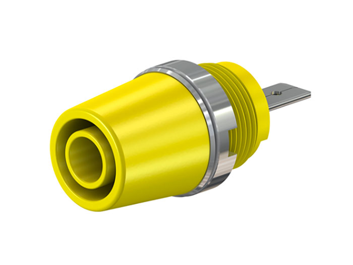 Stäubli SAB4-F/A - Hembrilla de 4 mm de Seguridad - Amarillo - 23.3110-24