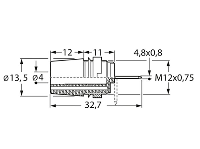 Stäubli SAB4-F/A - Banane Chassis Femelle 4 mm Langue Connexion - Jaune - 23.3110-24
