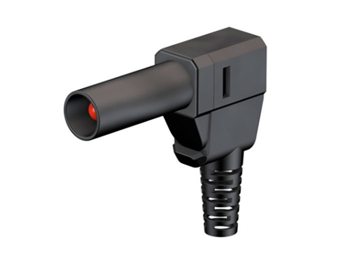 Stäubli SLS425-SW - Banana Acodada de 4 mm de Seguridad - Negro - 22.2667-21