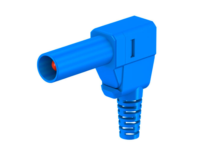 Stäubli SLS425-SW - Banana Acodada de 4 mm de Seguridad - Azul - 22.2667-23