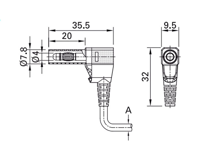 Stäubli SLS425-SW - 4 mm Male Right Angle Mount Safety Banana - Blue - 22.2667-23
