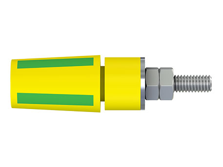 Stäubli SAB4-G/N-X - Banana Base Chassis Fêmea 4 mm a Parafuso - Amarela/Verde - 49.7042-20