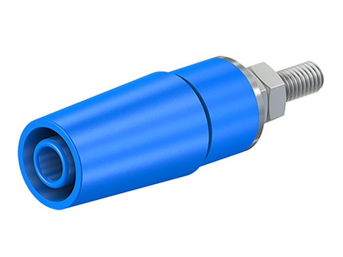 Stäubli SAB4-G/N-X - Banane Chassis Femelle 4 mm Connexion à Vis - Bleu - 49.7042-23