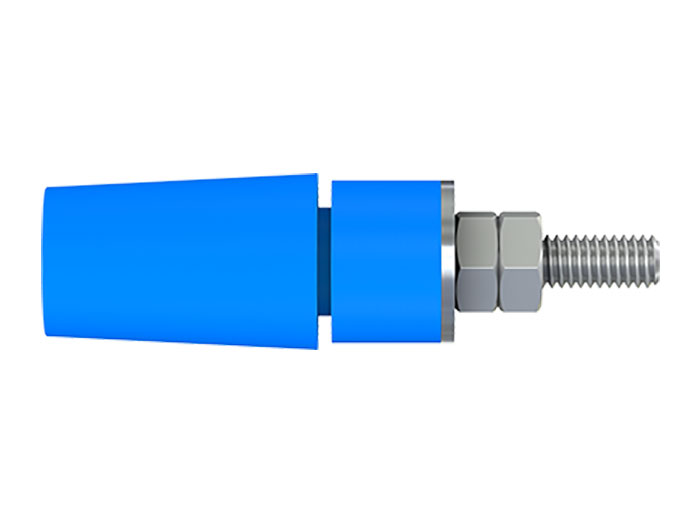 Stäubli SAB4-G/N-X - Banane Chassis Femelle 4 mm Connexion à Vis - Bleu - 49.7042-23