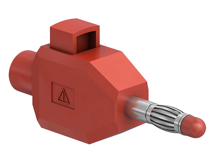 Stäubli KLS4 - Plugue banana rápido de 4 mm - cabo 2,5 mm² - Vermelho - 22.3006-22