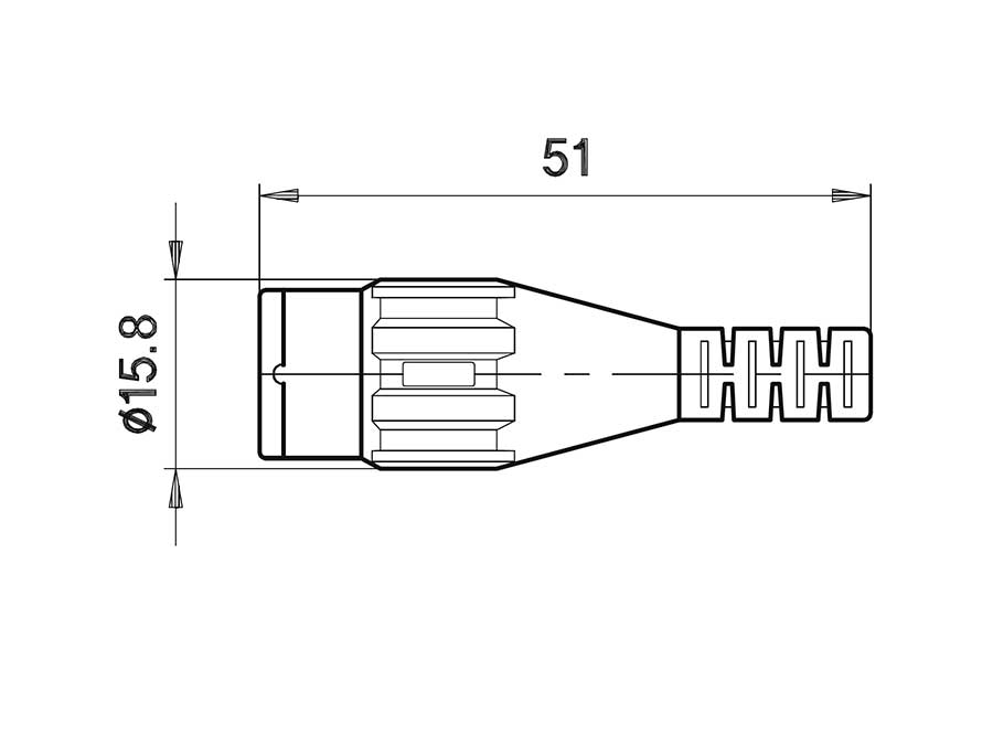 Stäubli XBS-58 NEGRO - Conector macho BNC isolado - Preto - 67.9760-21