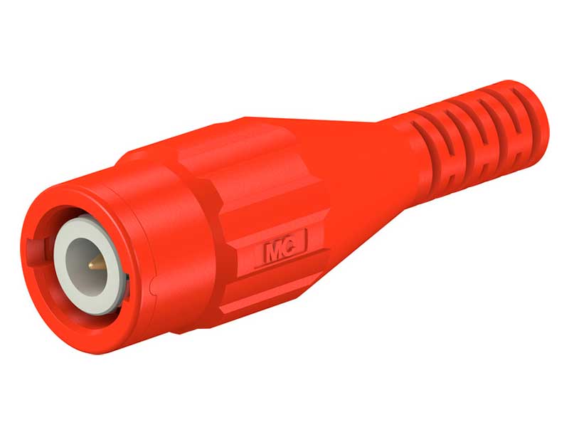 Stäubli XBS-58 ROJO - BNC Male Connector Isolated - Red - 67.9760-22