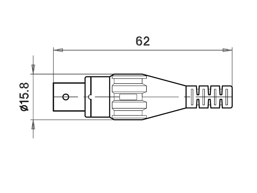 Stäubli XBK-58 NEGRO - Connecteur BNC Femelle Isolé - Rouge - 67.9762-22